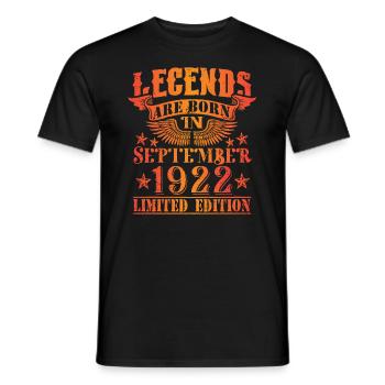 Birthday September 1922 Limited Edition Vintage - Men's T-Shirt - black - Front - AI Model Male 178 light (178cm)