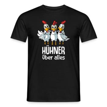 Hühner über alles - Hühnerstall - Männer T-Shirt - Schwarz - Vorne - AI Model Male 178 light (178cm)