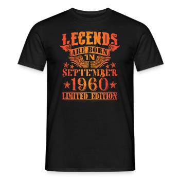 Anniversaire Septembre 1960 Edition Limitée Millésime - T-shirt homme - noir - Devant - AI Model Male 178 light (178cm)