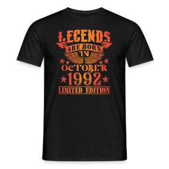 Birthday October 1992 Limited Edition Vintage - Men's T-Shirt - black - Front - AI Model Male 178 light (178cm)