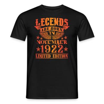 Birthday November 1922 Limited Edition Vintage - Men's T-Shirt - black - Front - AI Model Male 178 light (178cm)