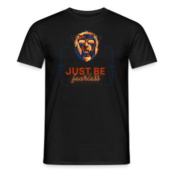 JUSTE ÊTRE INTRÉPIDE lion rétro coloré cool - T-shirt homme - noir - Devant - AI Model Male 178 light (178cm)