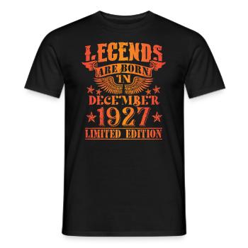 Geburtstag Dezember 1927 Limited Edition Vintage - Männer T-Shirt - Schwarz - Vorne - AI Model Male 178 light (178cm)