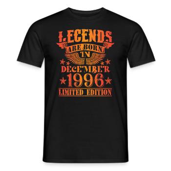 Anniversaire Décembre 1996 Edition Limitée Millésime - T-shirt homme - noir - Devant - AI Model Male 178 light (178cm)
