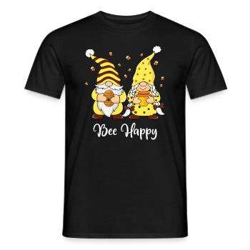 Bee Happy Spring Bee Garden Gnome Garden - T-shirt homme - noir - Devant - AI Model Male 178 light (178cm)