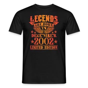 Birthday December 2002 Limited Edition Vintage - Men's T-Shirt - black - Front - AI Model Male 178 light (178cm)