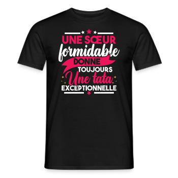 Une sœur formidable donne une tata exceptionnelle - T-shirt homme - noir - Devant - AI Model Male 178 light (178cm)