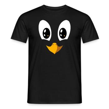 Visage Pingouin Animal Sujet Portrait - T-shirt homme - noir - Devant - AI Model Male 178 light (178cm)