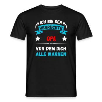 Ich bin der verrückte Opa - Design - Männer T-Shirt - Schwarz - Vorne - AI Model Male 178 light (178cm)