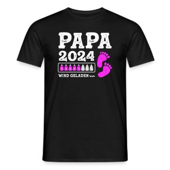 Vater 2024 Werdender Papa Loading 2024 - Männer T-Shirt - Schwarz - Vorne - AI Model Male 178 light (178cm)