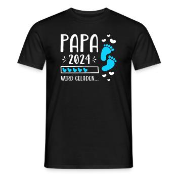 Vater 2024 Werdender Papa Loading 2024 - Männer T-Shirt - Schwarz - Vorne - AI Model Male 178 light (178cm)