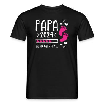 Vater 2024 Werdender Papa Loading 2024 - Männer T-Shirt - Schwarz - Vorne - AI Model Male 178 light (178cm)