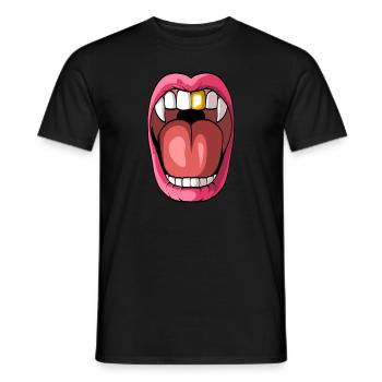 Funny Dracula Vampire Teeth - Men's T-Shirt - black - Front - AI Model Male 178 light (178cm)