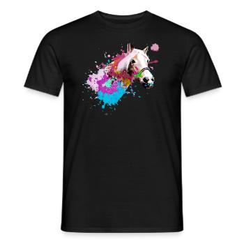 pferd,haflinger, graffiti, malerei, bunt, pferde, - Männer T-Shirt - Schwarz - Vorne - AI Model Male 178 light (178cm)