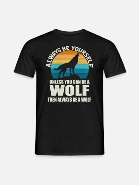 Toujours être toi-même Wolf Sunset - T-shirt homme - noir