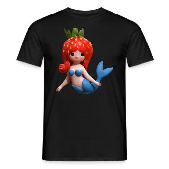 Sirène aux fraises - T-shirt homme - noir - Devant - AI Model Male 178 light (178cm)