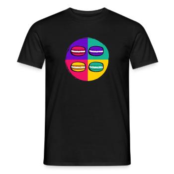 Macarons français cool - T-shirt homme - noir - Devant - AI Model Male 178 light (178cm)