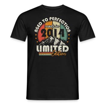 Vintage 2014 retro vintage birthday gift - Men's T-Shirt - black - Front - AI Model Male 178 light (178cm)