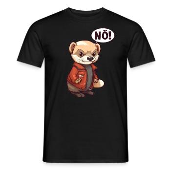Frettchen Nö Nein - Männer T-Shirt - Schwarz - Vorne - AI Model Male 178 light (178cm)