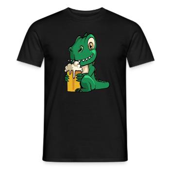 Dinosaur Men Costume de bière - T-shirt homme - noir - Devant - AI Model Male 178 light (178cm)