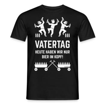 Vatertag – Bier Im Kopf (2 Bollerwagen / White) - Männer T-Shirt - Schwarz - Vorne - AI Model Male 178 light (178cm)