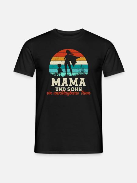 Team Super Mama und Sohn Muttertag - Männer T-Shirt - Schwarz