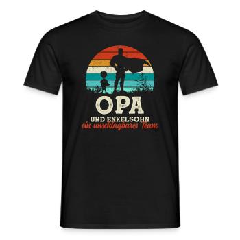 Team Super Opa und Enkelsohn Vatertag - Männer T-Shirt - Schwarz - Vorne - AI Model Male 178 light (178cm)