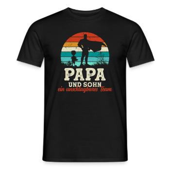 Team Super Papa und Sohn Vatertag Geschenk - Männer T-Shirt - Schwarz - Vorne - AI Model Male 178 light (178cm)
