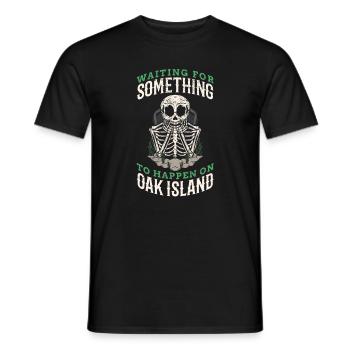 Waiting for something on the Oak Island - Men's T-Shirt - black - Front - AI Model Male 178 light (178cm)