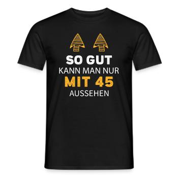 45 Geburtstag Geschenk Sprüche Lustig - Männer T-Shirt - Schwarz - Vorne - AI Model Male 178 light (178cm)