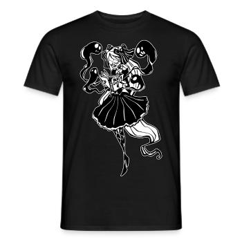 Gothic-Mädchen lesen Buch mit Geistern - Männer T-Shirt - Schwarz - Vorne - AI Model Male 178 light (178cm)