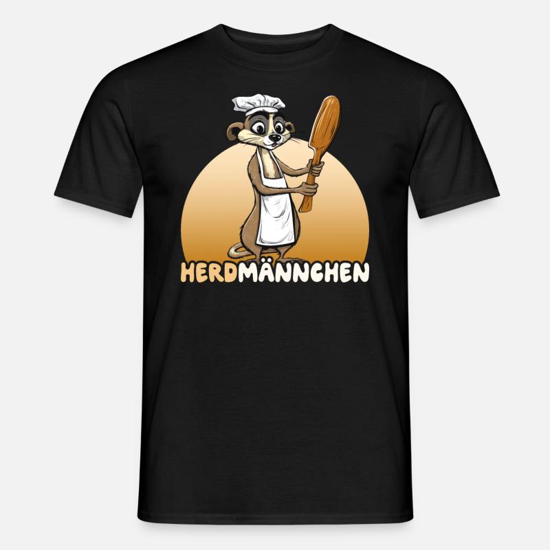 Herdmännchen Erdmännchen Koch - Männer T-Shirt - Schwarz