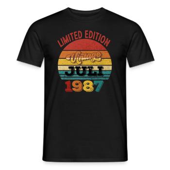 36. Geburtstag Limited Edition juli 1987 - Männer T-Shirt - Schwarz - Vorne - AI Model Male 178 light (178cm)
