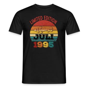 28. Geburtstag Limited Edition juli 1995 - Männer T-Shirt - Schwarz - Vorne - AI Model Male 178 light (178cm)