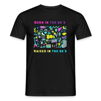 Hommes, femmes et enfants rétro I'm Back To 80's G - T-shirt homme - noir - Devant - AI Model Male 178 light (178cm)
