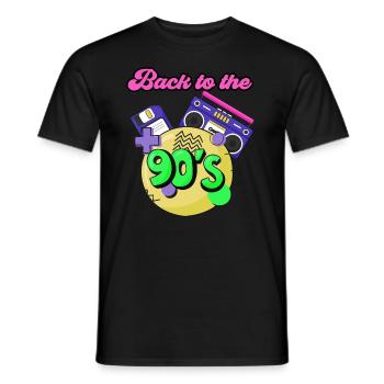 Men, women retro I'm Back To 90's - Men's T-Shirt - black - Front - AI Model Male 178 light (178cm)