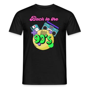 Men, women retro I'm Back To 90's - Men's T-Shirt - black - Front - AI Model Male 178 light (178cm)