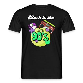 Men, women retro I'm Back To 90's - Men's T-Shirt - black - Front - AI Model Male 178 light (178cm)