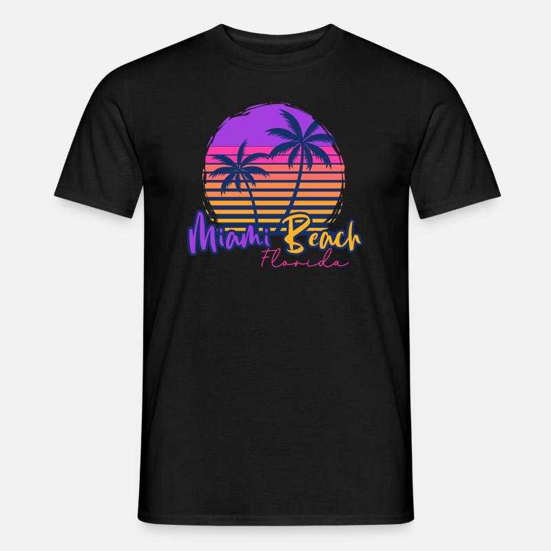 Miami Beach Florida - Männer T-Shirt - Schwarz