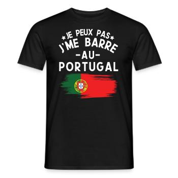 Je Peux Pas J'me Barre Au Portugal Vacances - T-shirt homme - noir - Devant - AI Model Male 178 light (178cm)