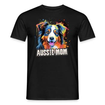 Australian Shepherd Hund Aussie Geschenk Spruch - Männer T-Shirt - Schwarz - Vorne - AI Model Male 178 light (178cm)