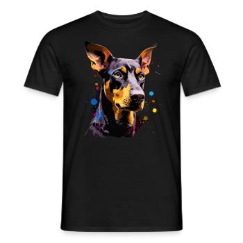 Dobermann Hund Geschenk Spruch - Männer T-Shirt - Schwarz - Vorne - AI Model Male 178 light (178cm)