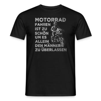 Motorradfahrerin Motorrad Fahrerin - Männer T-Shirt - Schwarz - Vorne - AI Model Male 178 light (178cm)
