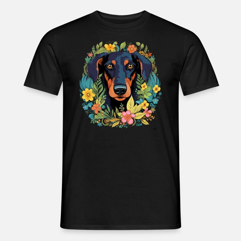 Dobermann Hund Geschenk - Männer T-Shirt - Schwarz