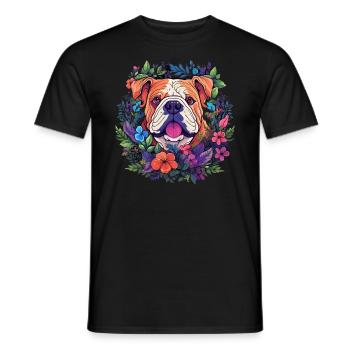 Englische Bulldogge Hund Geschenk - Männer T-Shirt - Schwarz - Vorne - AI Model Male 178 light (178cm)