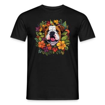 Englische Bulldogge Hund Geschenk - Männer T-Shirt - Schwarz - Vorne - AI Model Male 178 light (178cm)