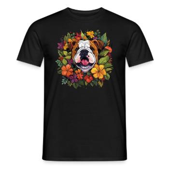 Englische Bulldogge Hund Geschenk - Männer T-Shirt - Schwarz - Vorne - AI Model Male 178 light (178cm)
