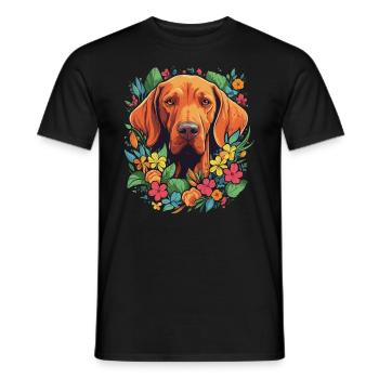 Vizsla Hund Geschenk - Männer T-Shirt - Schwarz - Vorne - AI Model Male 178 light (178cm)