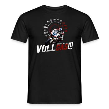 Motorcyclist Motorcycle funny saying full throttle - Men's T-Shirt - black - Front - AI Model Male 178 light (178cm)