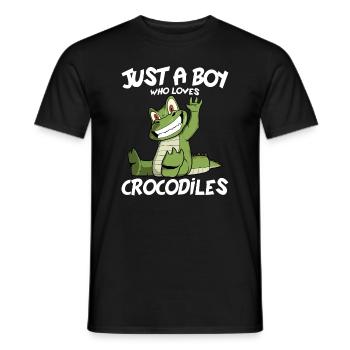Just A Boy Who Loves Crocodile - Männer T-Shirt - Schwarz - Vorne - AI Model Male 178 light (178cm)